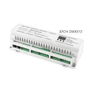 SOH DMX dimmer for DIN rail, 32 channels, 12-24 V, 32x 3A, constant voltage, PWM