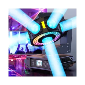 SOH Three-axis LED Beam effect, 7x 12W RGBW LEDs, 3x50mW RGB laser, 108xRGB 5050 LEDs, 3x10W white strobe, DMX