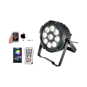SOH Waterproof LED PAR 9x 15W RGBW, battery, Wi-Fi, IR remote control, DMX, IP65