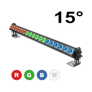 Flash LED WASHER 18X10W 4W1 3 SECTIONS 15 BEAM ANGLE MK2 P7200147